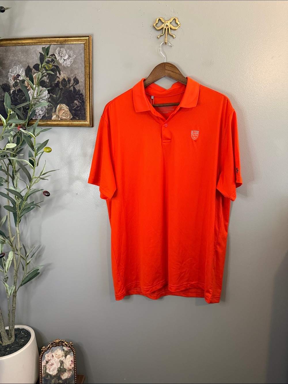 Under Armour Men’s XL Performance Golf Polo Orange HeatGear UPF 50+ NWT - Picture 2 of 9